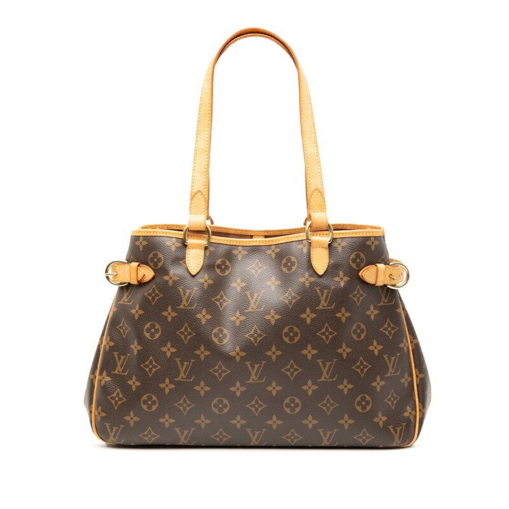 Louis Vuitton Monogram Batignolles Horizontal Shoulder Bag Tote Brown Leather